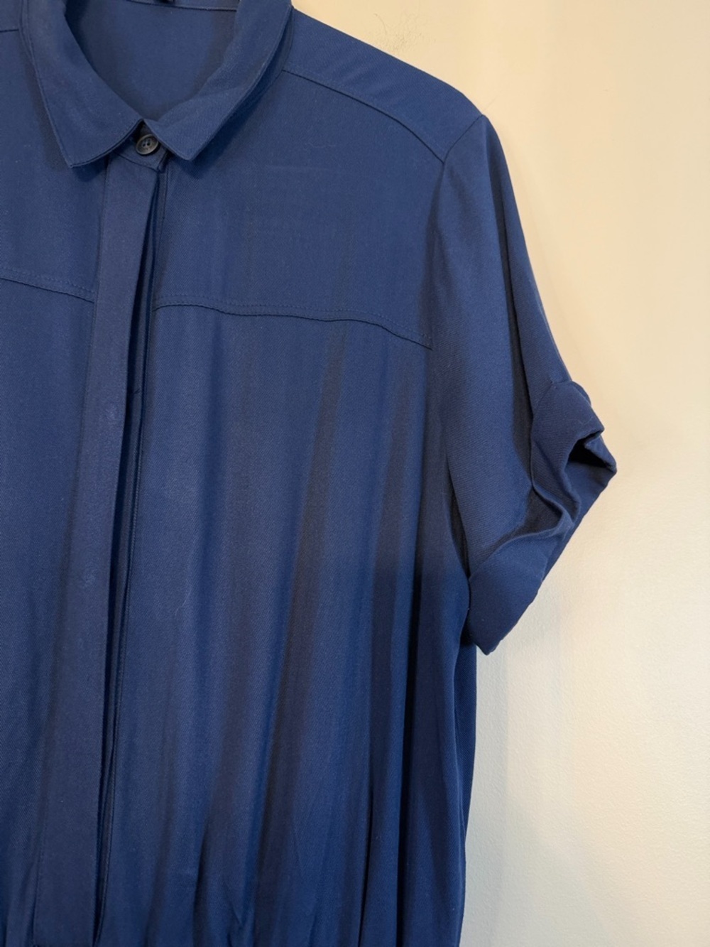 Frye Navy Drawstring Collared Jumpsuit - Picture 6 of 9